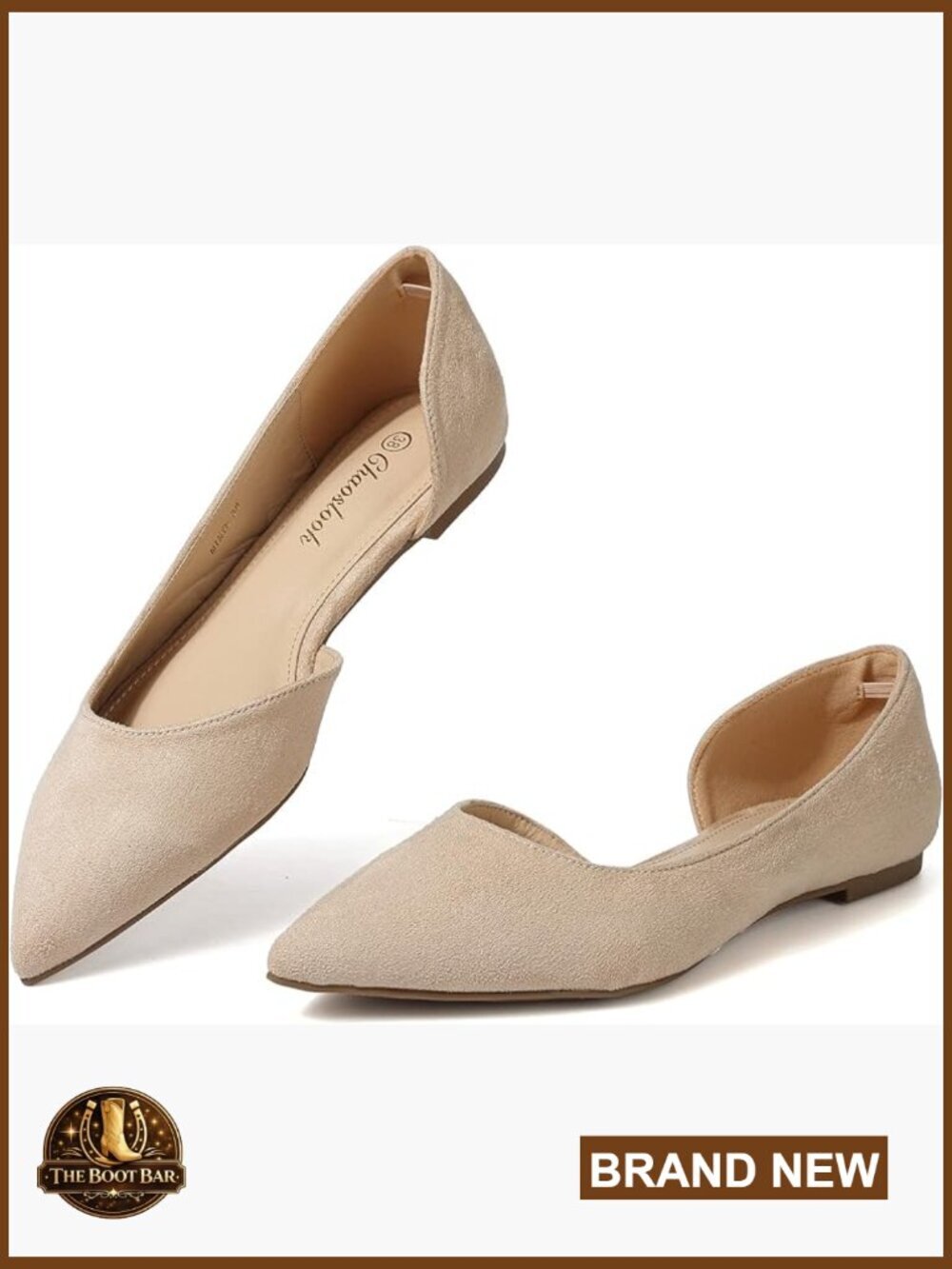 Pointed Toe Ballet Flats Memory Foam Slip Resistant Wedding Shoes